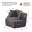 2 pièces - Fauteuil surdimensionné en chenille de 54 po avec coussins décoratifs-131181805