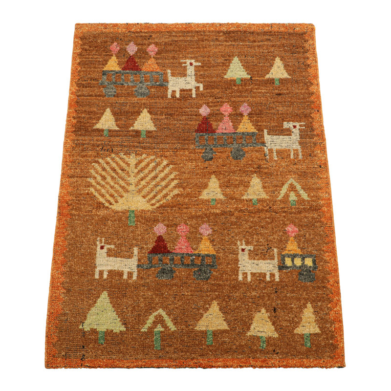 Rug & Kilim’S Swedish Style Rug In Brown With Figural Geometric Patterns