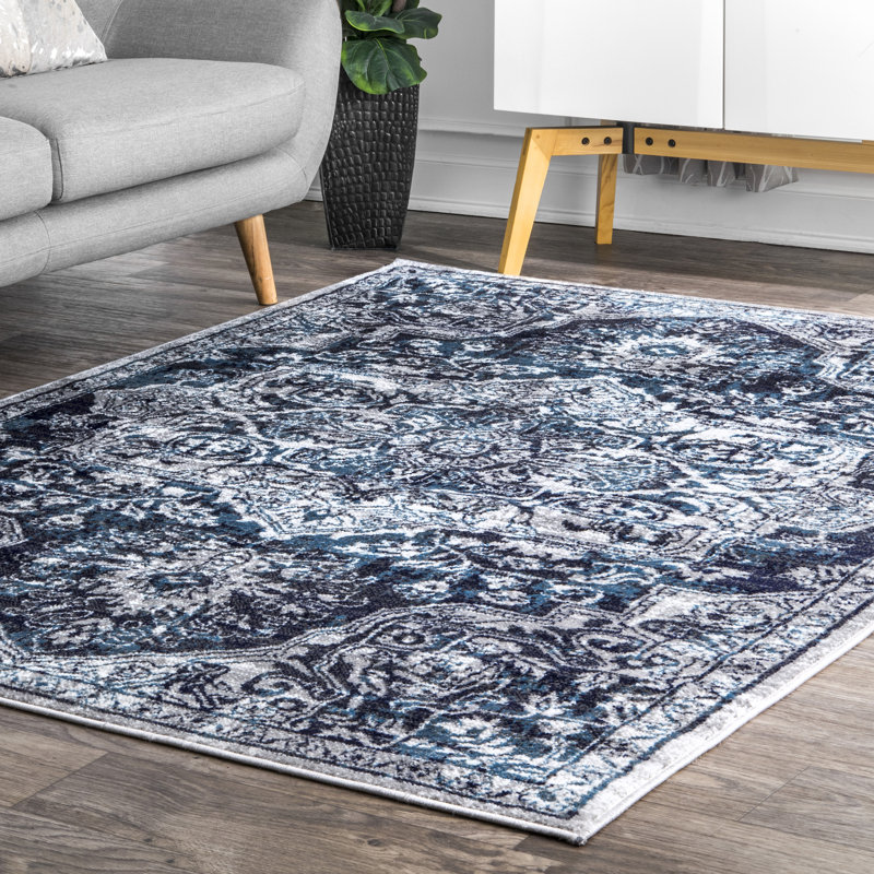 Doron Oriental Blue Area Rug, Rectangle 10' x 14'