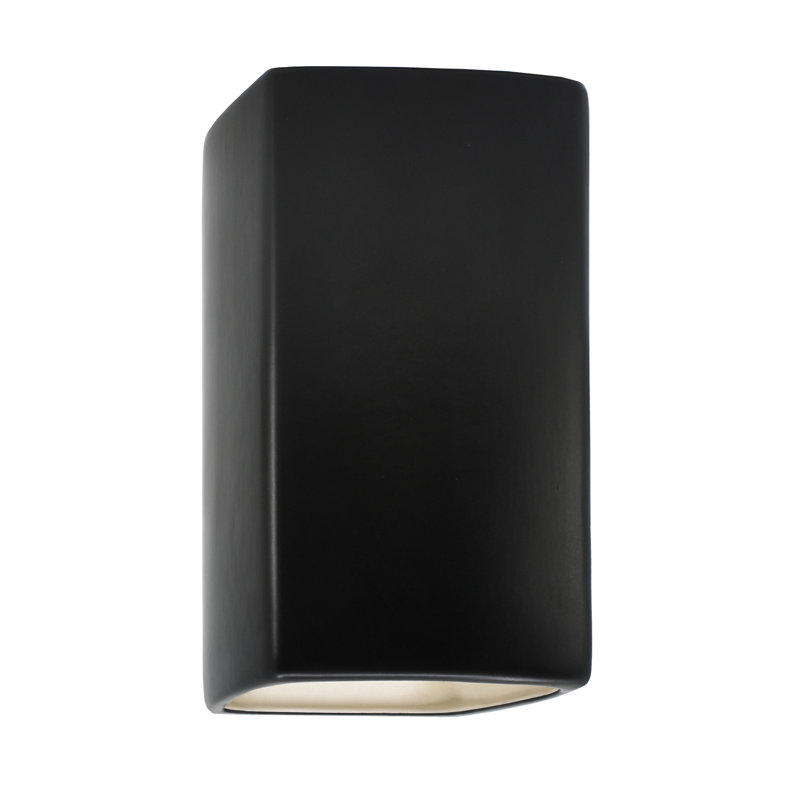 Disla Ceramic Flush Mounted Sconce, Carbon Matte Black