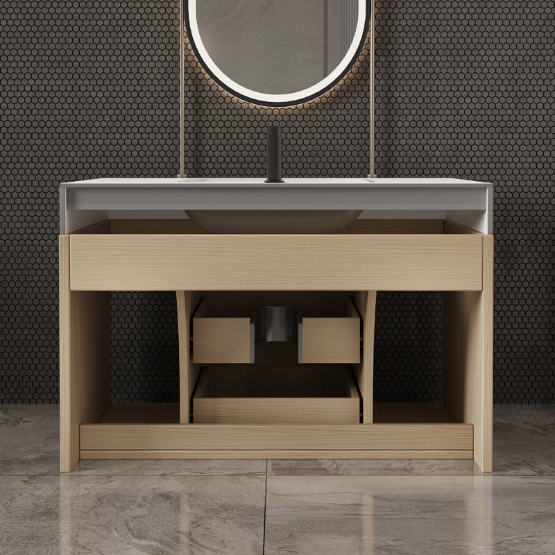 Ensemble de meuble-lavabo mural flottant 29,9 po, White - 29.9" - Style 1