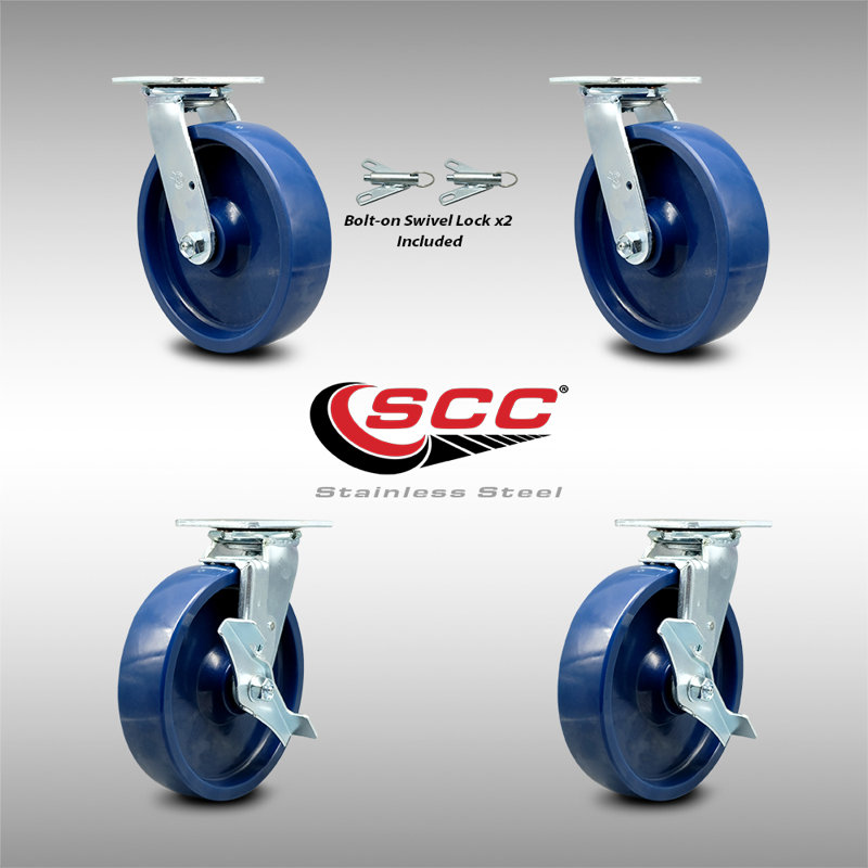 4 Piece Solid Poly Caster Set