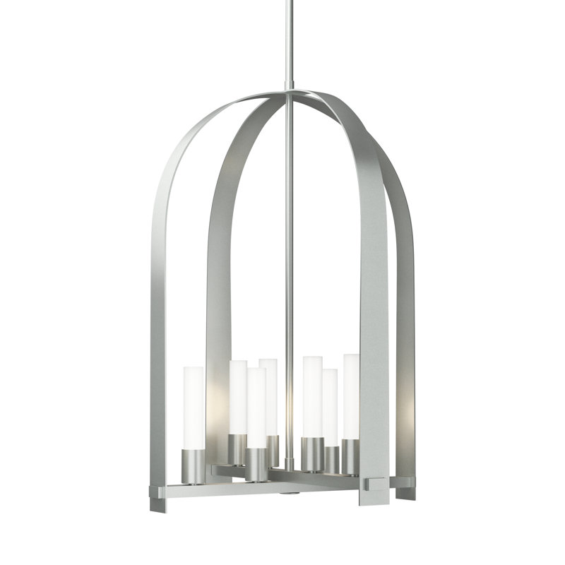Triomphe 8 - Light Lantern Geometric Chandelier, Vintage Platinum