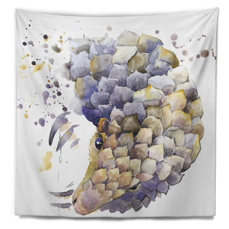 Armadillo illustration art tapisserie Animal, H 32 po x l 39 po