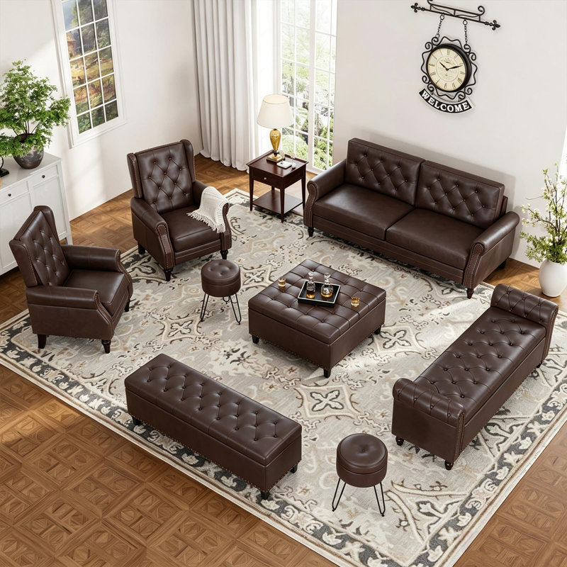 Banc de chambre à coucher avec rangement, H 22 po x l 55,7 po x P 18 po, Chocolate