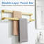 Porte-serviettes mural double en acier inoxydable brossé SUS304