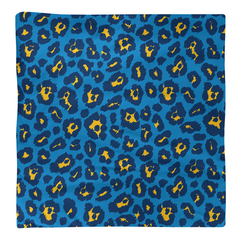 Cotton Animal Print Square Napkin, Powder Blue/Gold, 10" x 10"