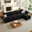 Canapé modulaire en forme de L de 6 pièces 6 pièces avec repose-pieds de rangement et canapé de rangement pour l 6,2 po.-221148678