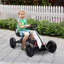 Kart à pédales pour enfant avec siège réglable, essieu pivotant, blanc classique, 39,25 pouces pour l'extérieur