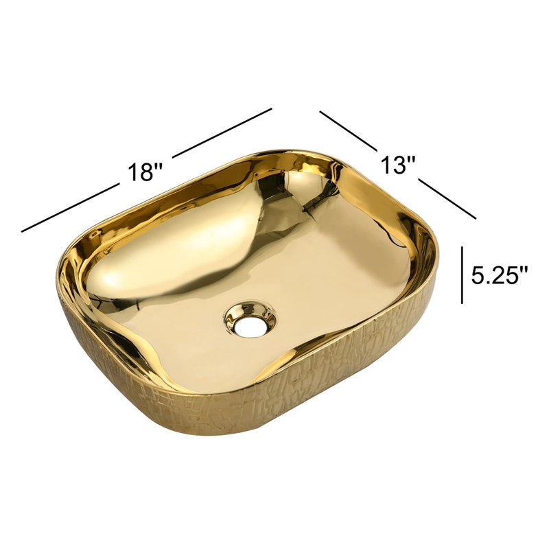 Juvia 13'' Gold Vitreous China Oval Bathroom Sink