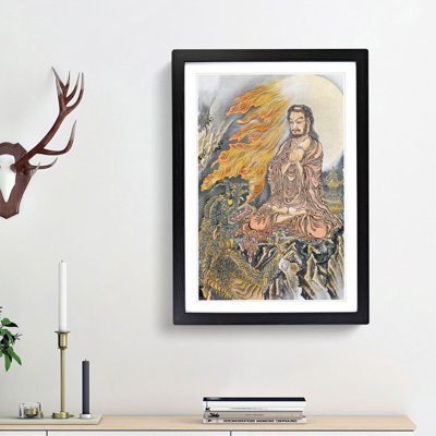 Shakyamuni Conquering the Demons by Kawanabe Kyosai - Picture Frame Painting Print