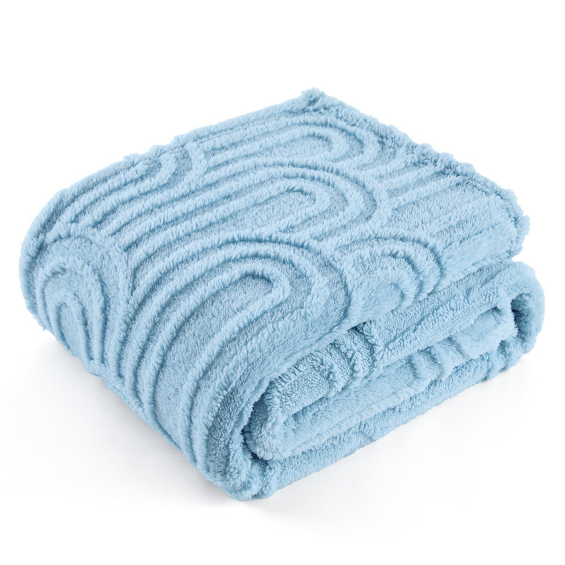 Jeté en jupe de lit Bedsure GentleSoft - Jeté en peluche ultra doux pour chambre de dortoir - Bleu, Jeté, Bleu
