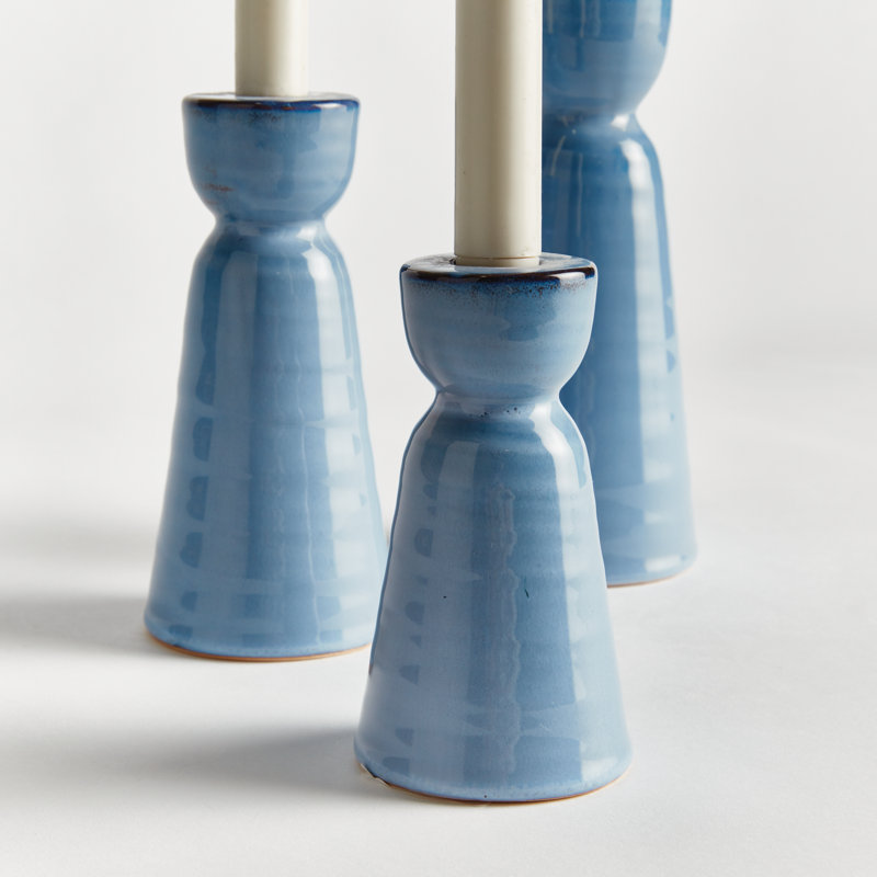Libbey Taper Holders, Blue