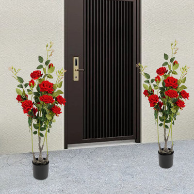 2 Pieces Artificial Rose Tree