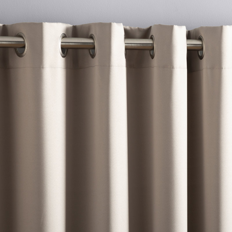 Polyester Room Darkening Noise Reducing Sliding Panel, Stone