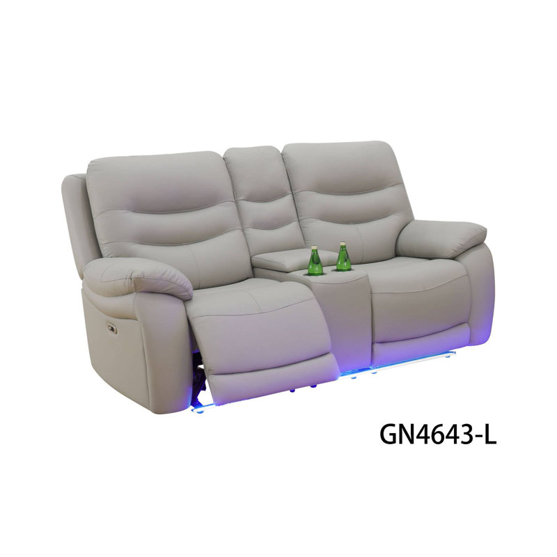 Gray Breathable Leather  Loveseat