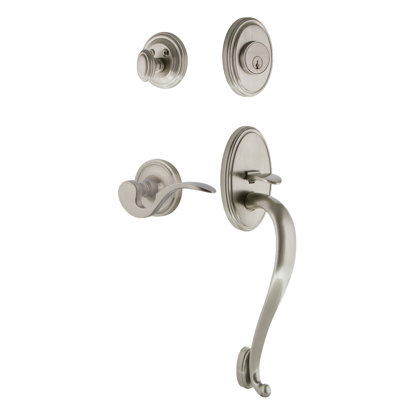 Nostalgic Warehouse Classic Plate S Grip Handleset with Single Cylinder Deadbolt and Manor Lever
