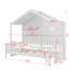 Lit simple avec tablettes, lit maison avec fenêtre et bande lumineuse étincelante sur le toit-1696974494