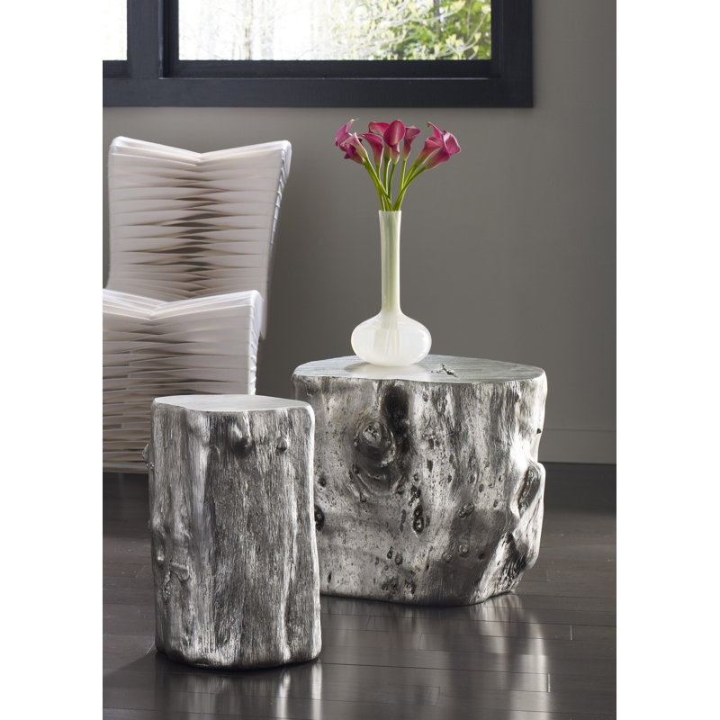 Cast Naturals Resin Accent Stool, Silver