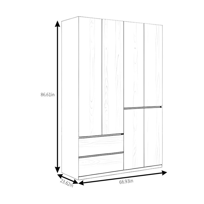 Garde-robe simple et pratique, H 86,61 po x l 66,93 po x P 23,62 po