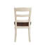 Chaise d'appoint en noyer / blanc Naresh, dossier ovale (2 pièces)