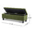 Banc avec repose-pieds 51 pouces avec rangement, capacité de 300 lb, pieds en bois d'hévéa, repose-pieds multifonctionnel-1169962749