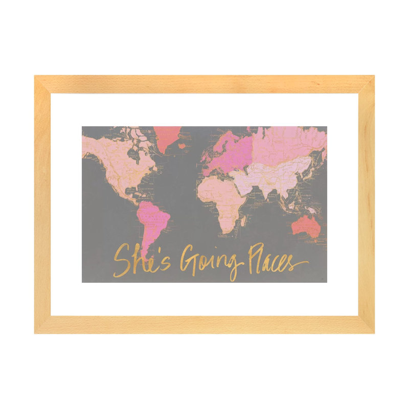 Impression d’art graphique, "it’s going places" par Elizabeth Medley, H 16 po x l 24 po x P 1 po, Blanc