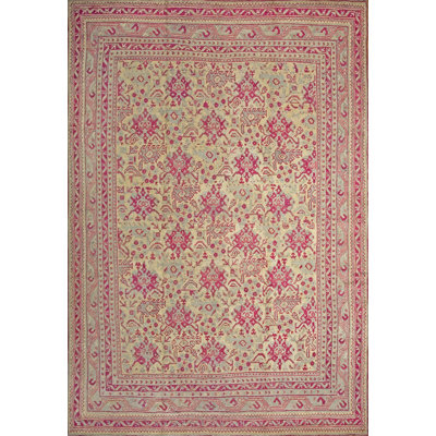 Tapis à poils longs géométrique antique noué à la main