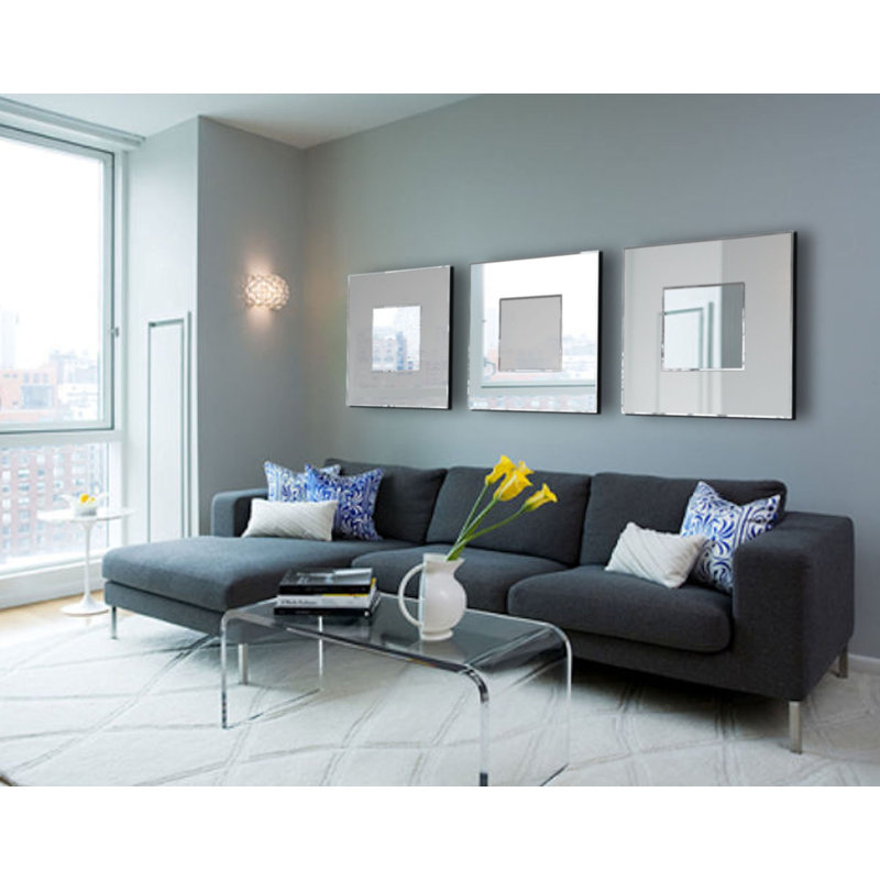 Hannover Flat Wall Mirror, Grey