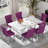 Rectangle Marble Texture Dining Table Set-1078780862-1078780856-1078780857
