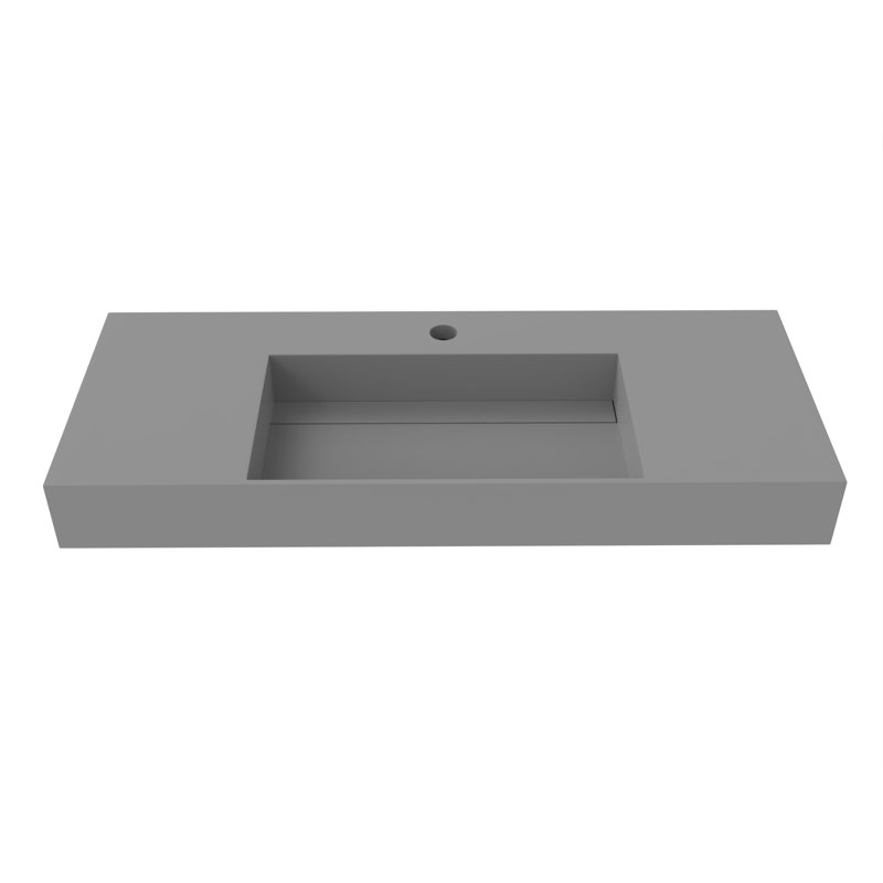 Meuble-lavabo simple mural de 48 po Boyter, Gris