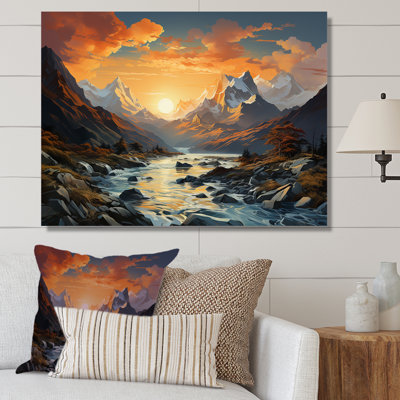 Montagne coucher de soleil sérénité