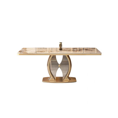 Modern Luxury Rectangular Rock Slab Dining Table by Jihagao