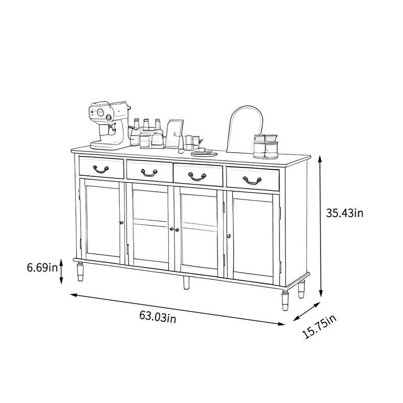 Solid wood dining cabinet