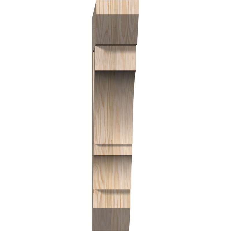 H 6 po x l 40 po x Support en bois / corbeau, H 32 po x l 5,5 po x P 28 po, Lisse, Sapin de Douglas