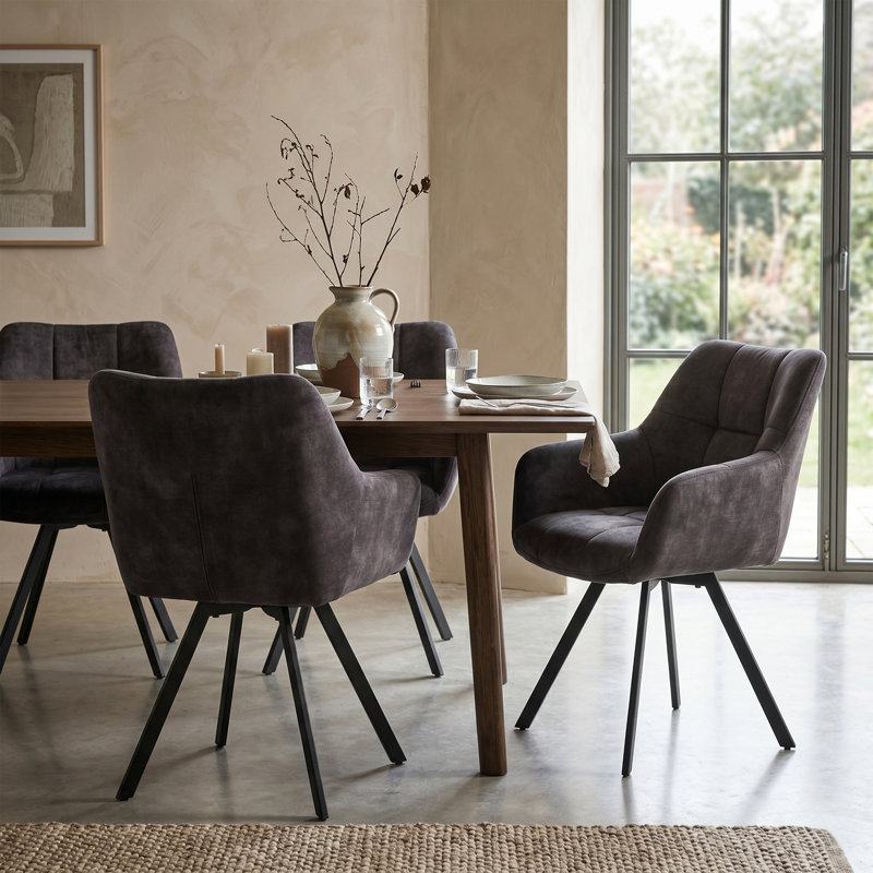 Basanti 48cm H Fabric Upholstered Armchair, Charcoal