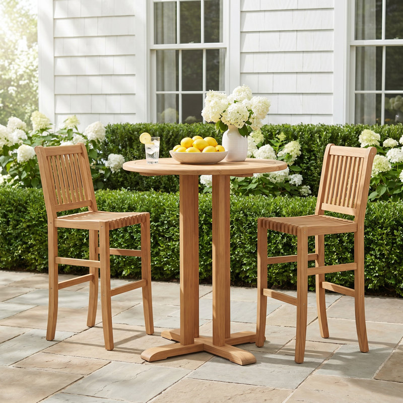 Colete Mabrey Round 2 - Person Teak Outdoor Dining Set