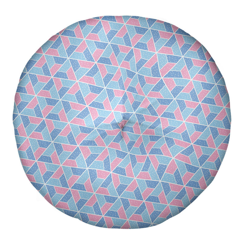 Oreiller de sol Katelyn Elizabeth Trapezoids, 26 po x 26 po, Bleu / rose