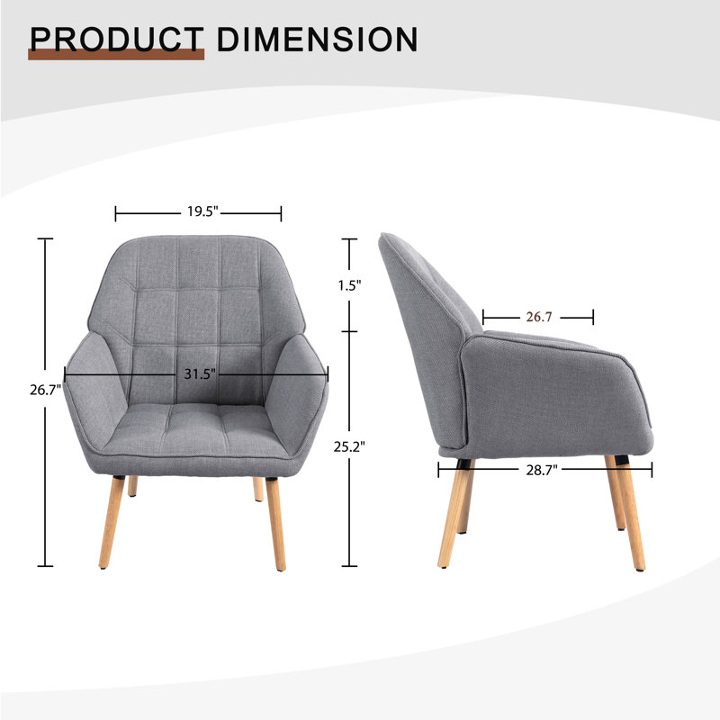 Fauteuil Julisha, 100 % lin gris