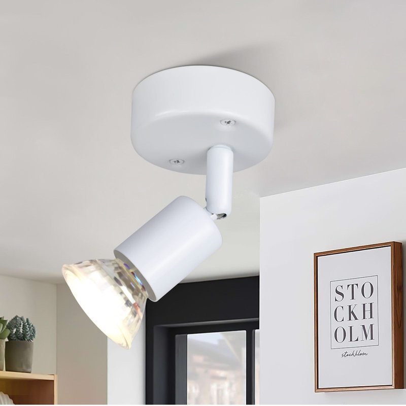 LED Ceiling Spotlight Swiveling GU10 1-Flame Ceiling Spotlights Industrial Living Room, White