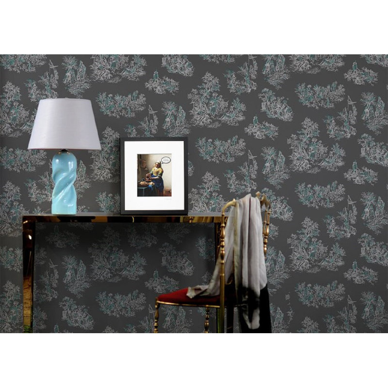 Pillar Glass Table Lamp, Sky Blue/Grey