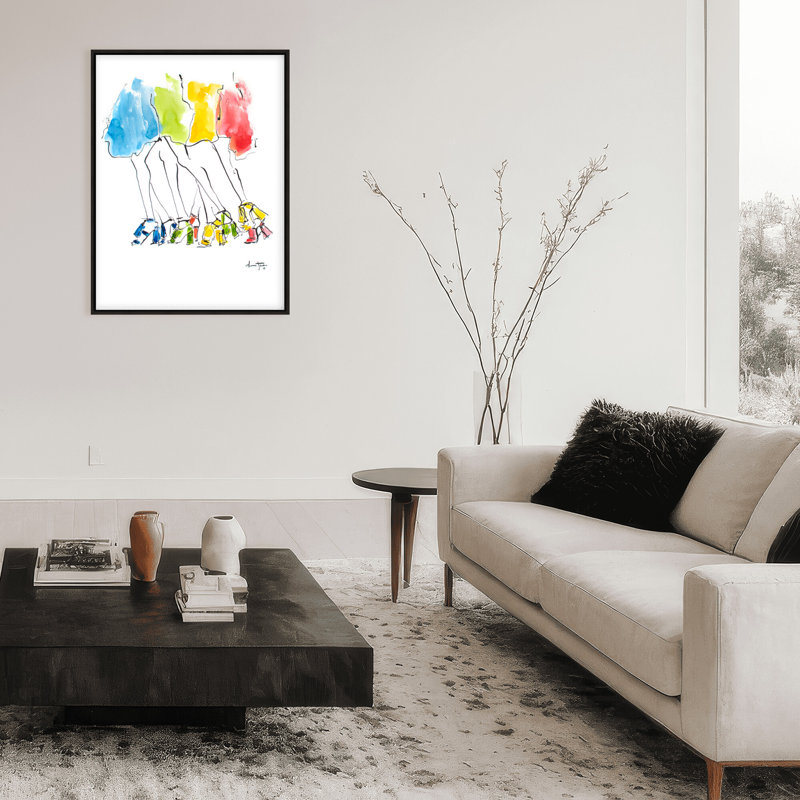 'Runway Rainbow' Framed Print Wall Art, 16" H x 12" W x 2.375" D, Framed Canvas, Black