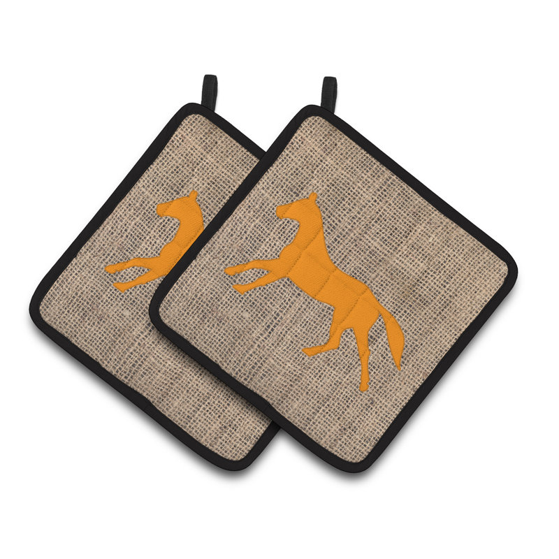 August Grove® Dasha Polyester Potholder Set, Orange