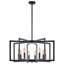 Luminaire suspendu industriel en fer noir à 8 lampes à intensité variable