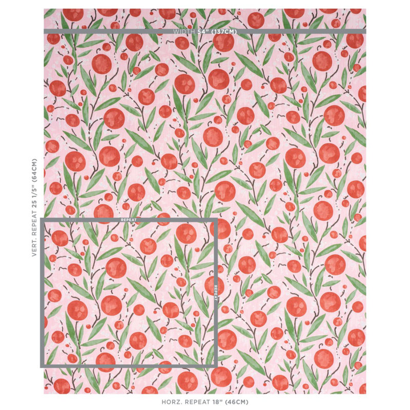 Mirabelle Fabric, Cherry/Blush