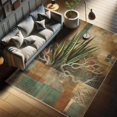 Machine Printed 229cm X 157cm Area Rug