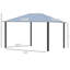Pavillon de jardin 10 'x 12' avec toit en polycarbonate ventilé et construction en métal pour la cour arrière et cadre en aluminium, 10 x 12, parties de terrasse