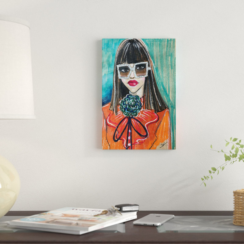 «Portrait» par Rongrong DeVoe, impression sur toile tendue, H 12 po x l 8 po x P 0,75 po, Toile tendue, Pas de tapis