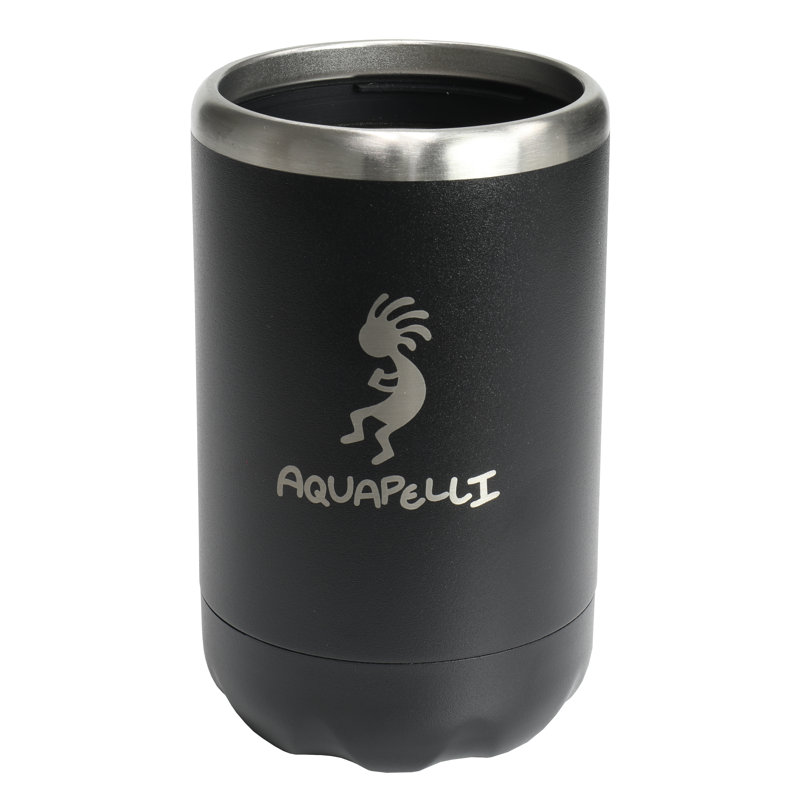 Aquapelli 12oz. Vacuum Insulated Stainless Steel Insulated Can Cooler, Midnight Black