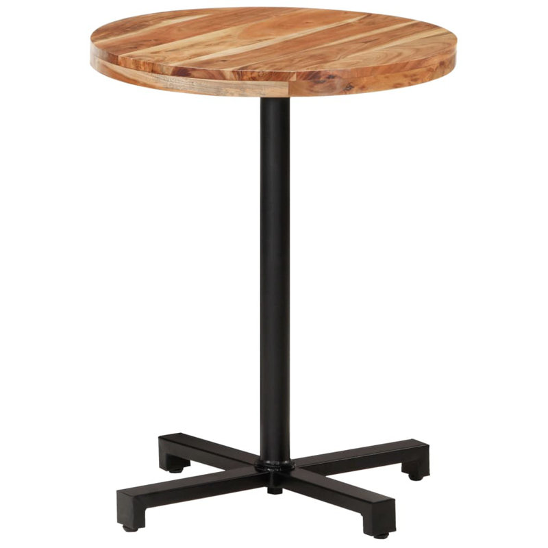 Table bistro ronde en bois d'acacia massif, P 23,62 po x L 23,62 po, Chêne